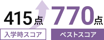 入学時スコア 415点→ベストスコア 770点